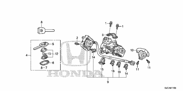 Key Cylinder Components for 2014 Honda Ridgeline #0