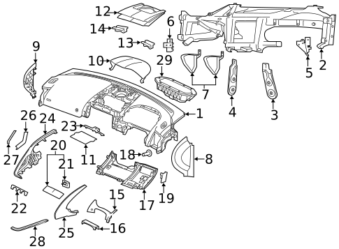 Instrument Panel Components for 2020 Jaguar F-Type #0