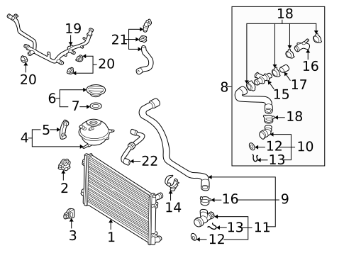 Radiator & Components for 2005 Audi TT #0