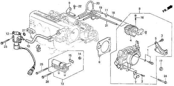 Throttle Body (2) 4WD for 1988 Honda Civic #0