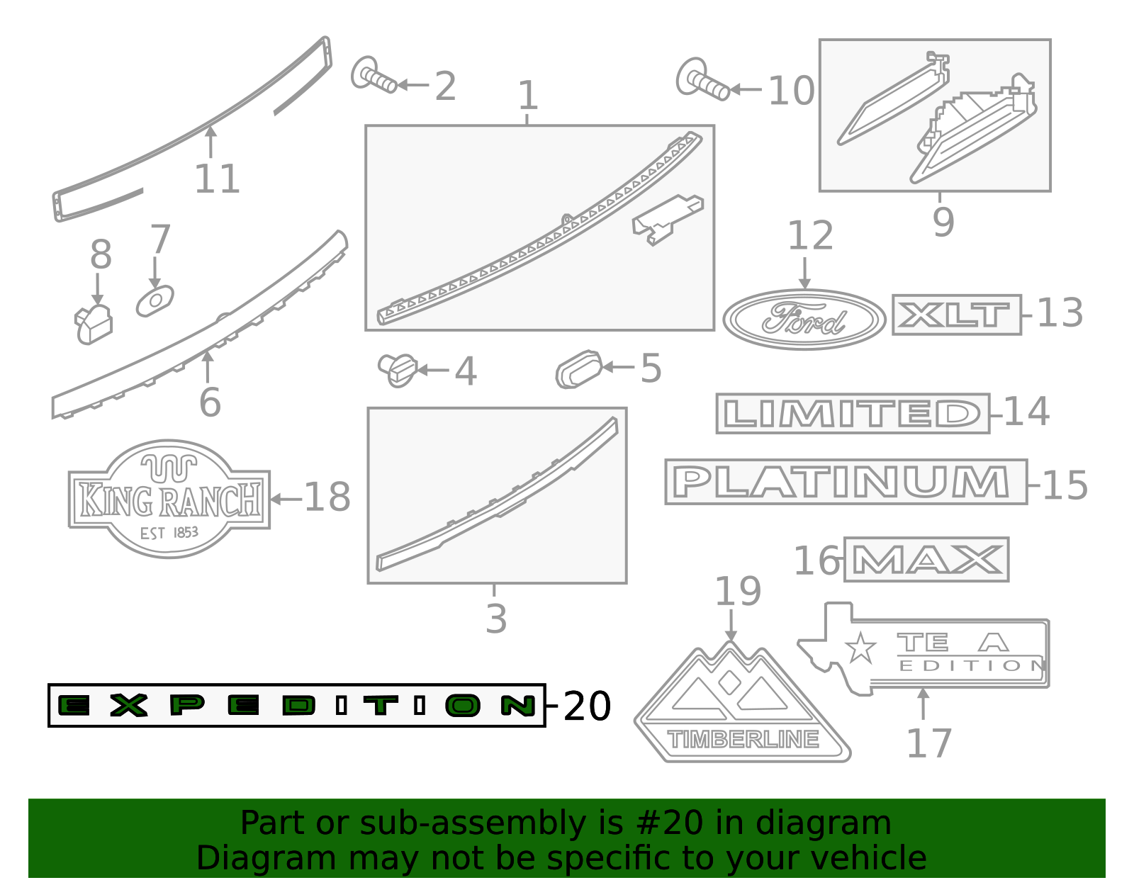 2022-2024 Ford Expedition Nameplate NL1Z-7842528-A | OEM Parts Online