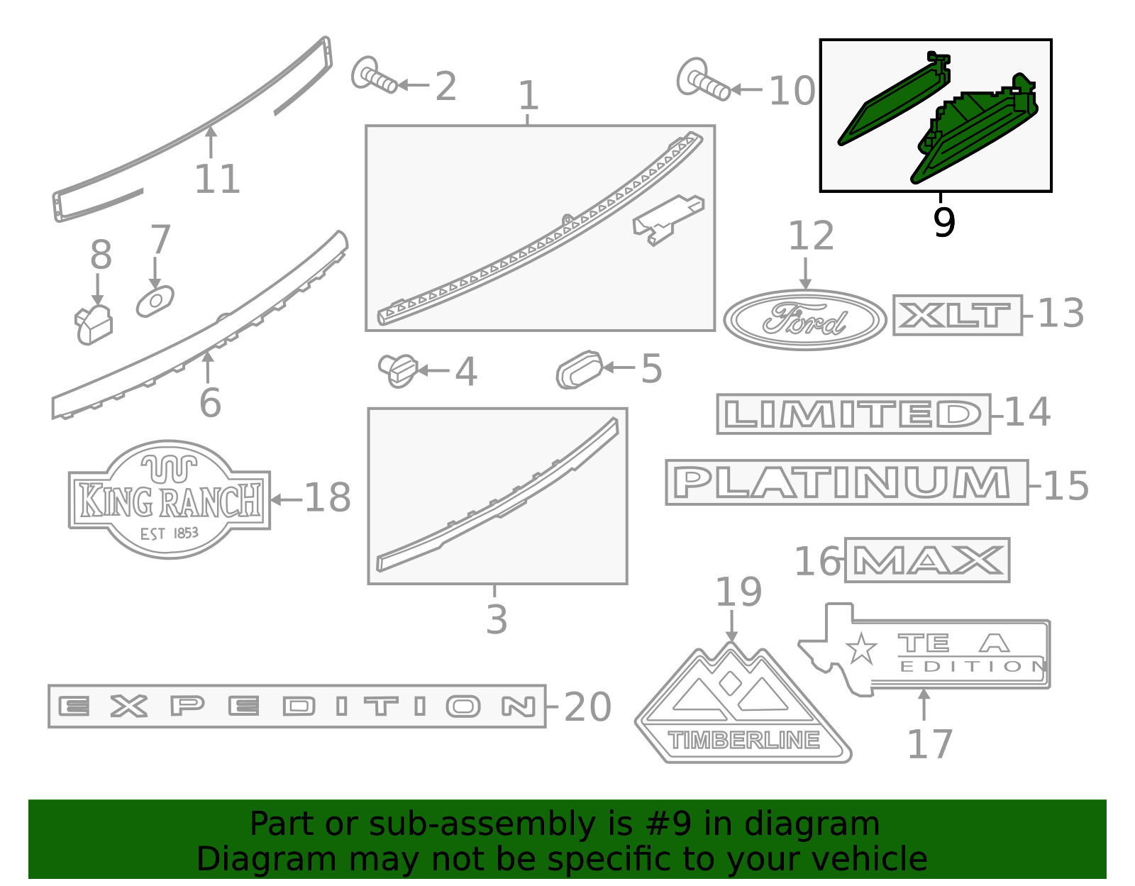 2022-2024 Ford Expedition Pull Handle NL1Z-7843400-AAPTM | OEM