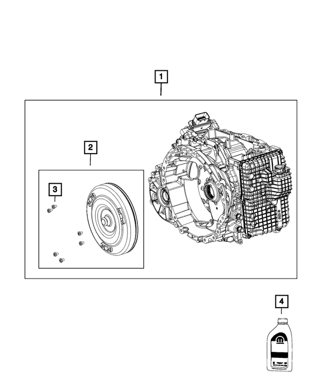 R8277658AF - : With Torque Converter Transmission Kit, Remanufactured for Mopar Image
