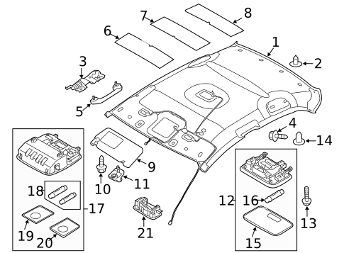 Interior Trim - Roof for 2010 Kia Forte Koup #1