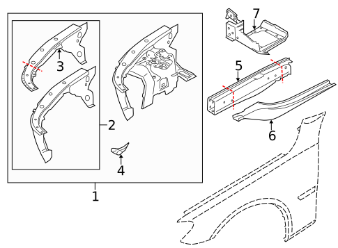 Inner Structure & Rails for 2015 BMW 750Li #1
