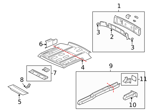 Rear Floor & Rails for 1999 Pontiac Montana #0