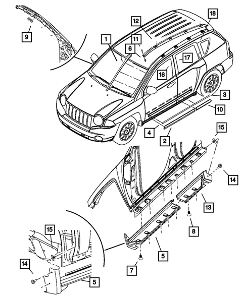 Moldings and Ornamentation for 2009 Jeep Compass #0