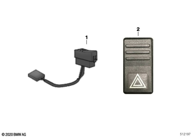61317661739 - General Electrical System: Hazard Warning Switch -  for BMW-Motorrad Image