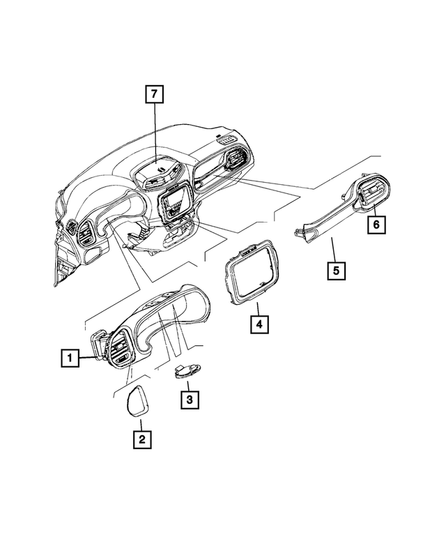 5UV82NCCAA - Interior Trim: Air Conditioning &amp; Heater Outlet for Mopar Image