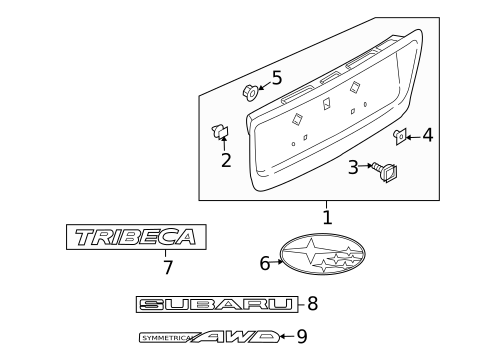 Exterior Trim - Lift Gate for 2012 Subaru Tribeca #0