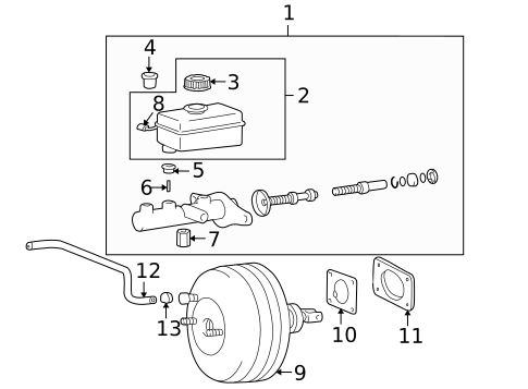 Master Cylinder - Components On Dash Panel for 2005 Kia Optima #0