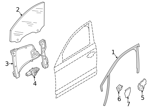 Glass - Front Door for 2013 Audi A6 #0