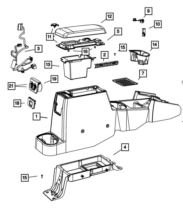 1JG361J3AA - Interior Trim: Base Console for Mopar Image image