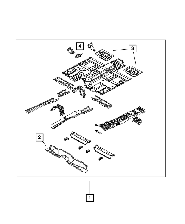 68345790AA - Body Sheet Metal Except Doors: Front Floor Pan for Mopar Image