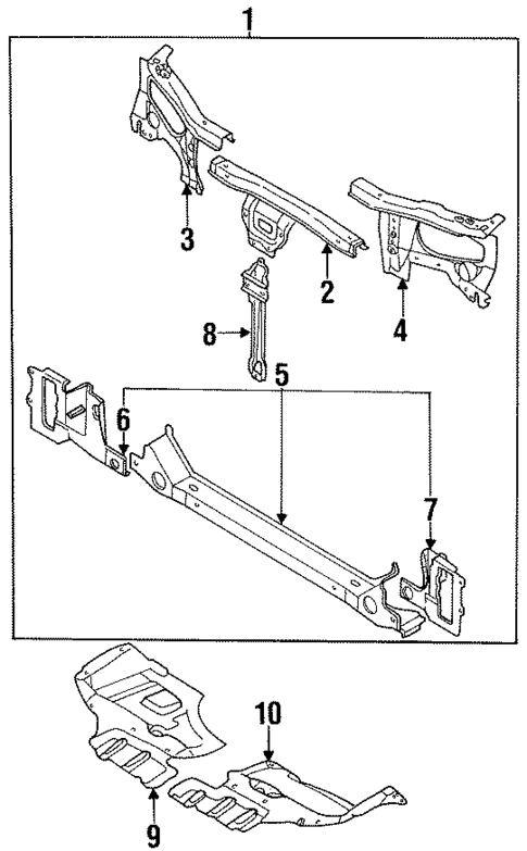 Radiator Support for 1995 Nissan Altima #0