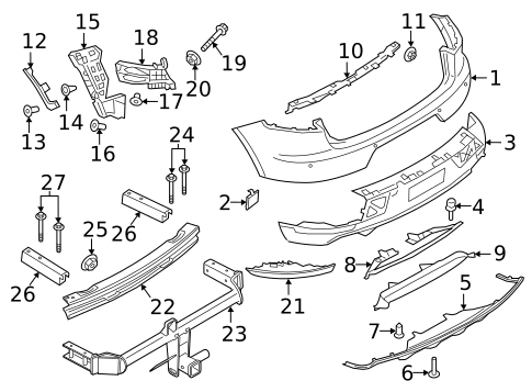 Bumper & Components - Rear for 2017 Porsche Macan #0