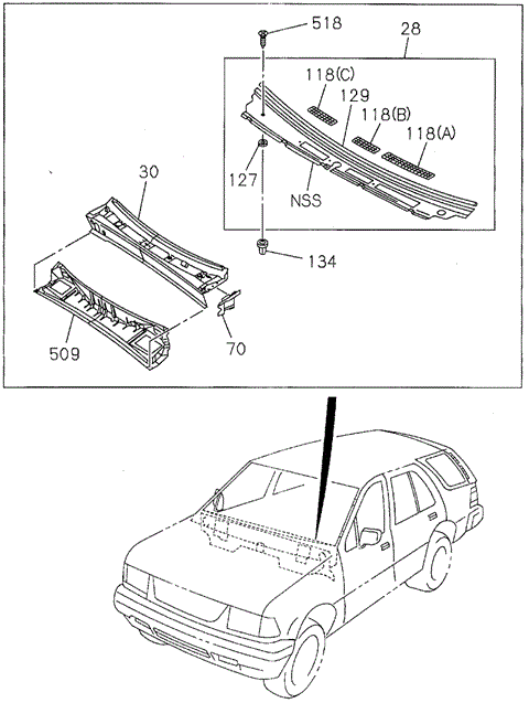 Front Bulkhead for 1997 Honda Passport #0