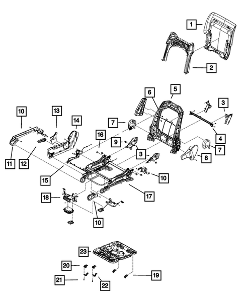 Front Seats - Adjusters, Recliners, Shields and Risers for 2022 Dodge Durango #2