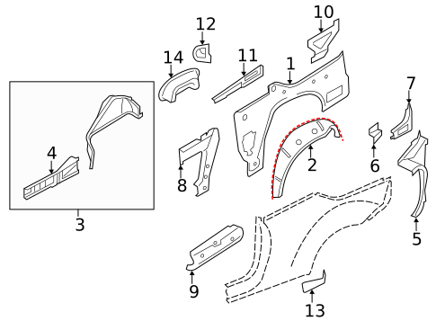 Inner Structure for 2009 Volkswagen Eos #0