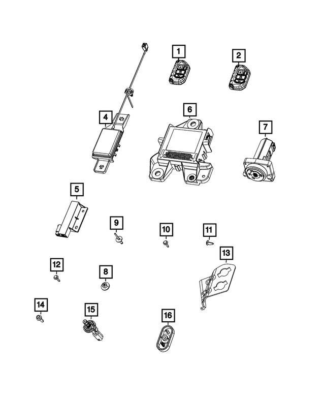 68384456AD - Electrical: Integrated Key Fob Transmitter for Mopar Image