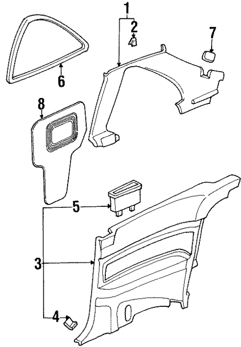 Interior Trim - Quarter Panels for 1998 Acura CL #0