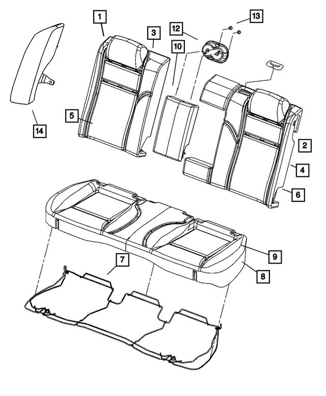 5166117AA - Interior Trim: Seat Back Foam for Chrysler: 300 | Dodge: Charger Image