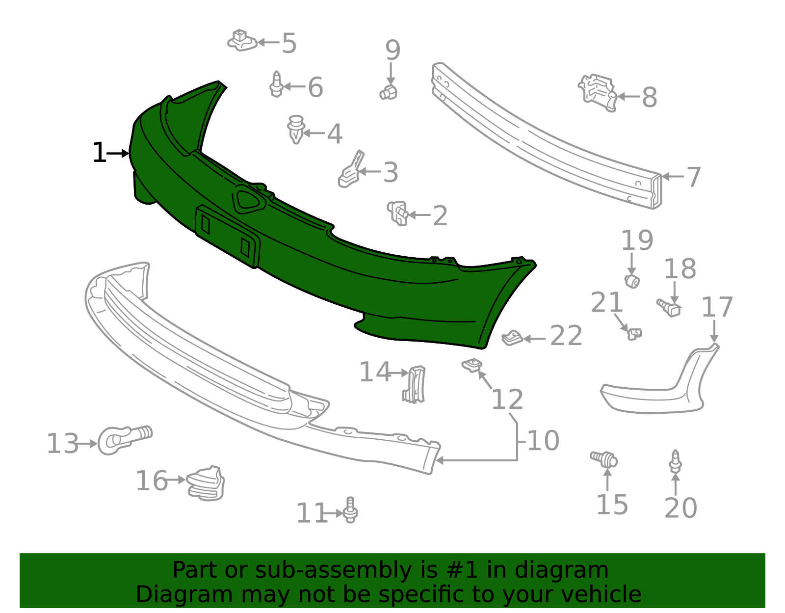 52119-52990 - Cover Front Bumper Up 2000-2002 Toyota Echo | Longo
