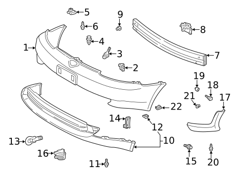 Bumper & Components - Front for 2002 Toyota Echo #0