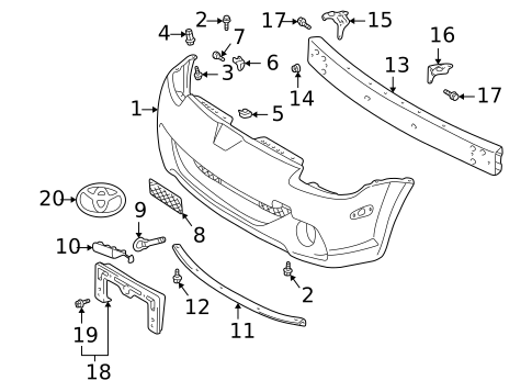 Bumper & Components - Front for 2003 Toyota MR2 Spyder #0