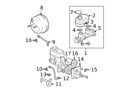 Master Cylinder - Components On Dash Panel for 2007 Dodge Ram 2500 #0