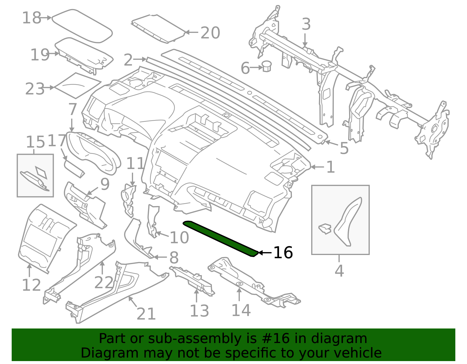 2012-2018 Subaru Trim Molding 66077FJ010 | Subaru Online Parts