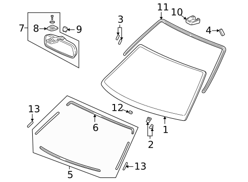 Glass - Windshield for 2001 Honda CR-V #0