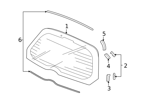 Glass - Lift Gate for 2008 Honda Fit #0