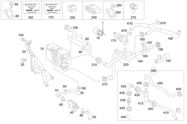 1299950120 - Radiator: Fastening Clamp for Mercedes-Benz Image image