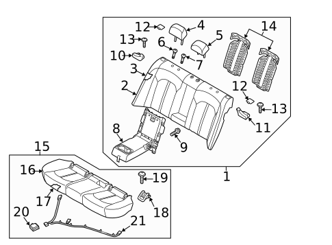 Rear Seat Components for 2018 Kia Optima #1