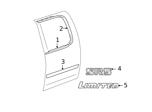 Exterior Trim - Rear Door for 2006 Toyota Tundra #0
