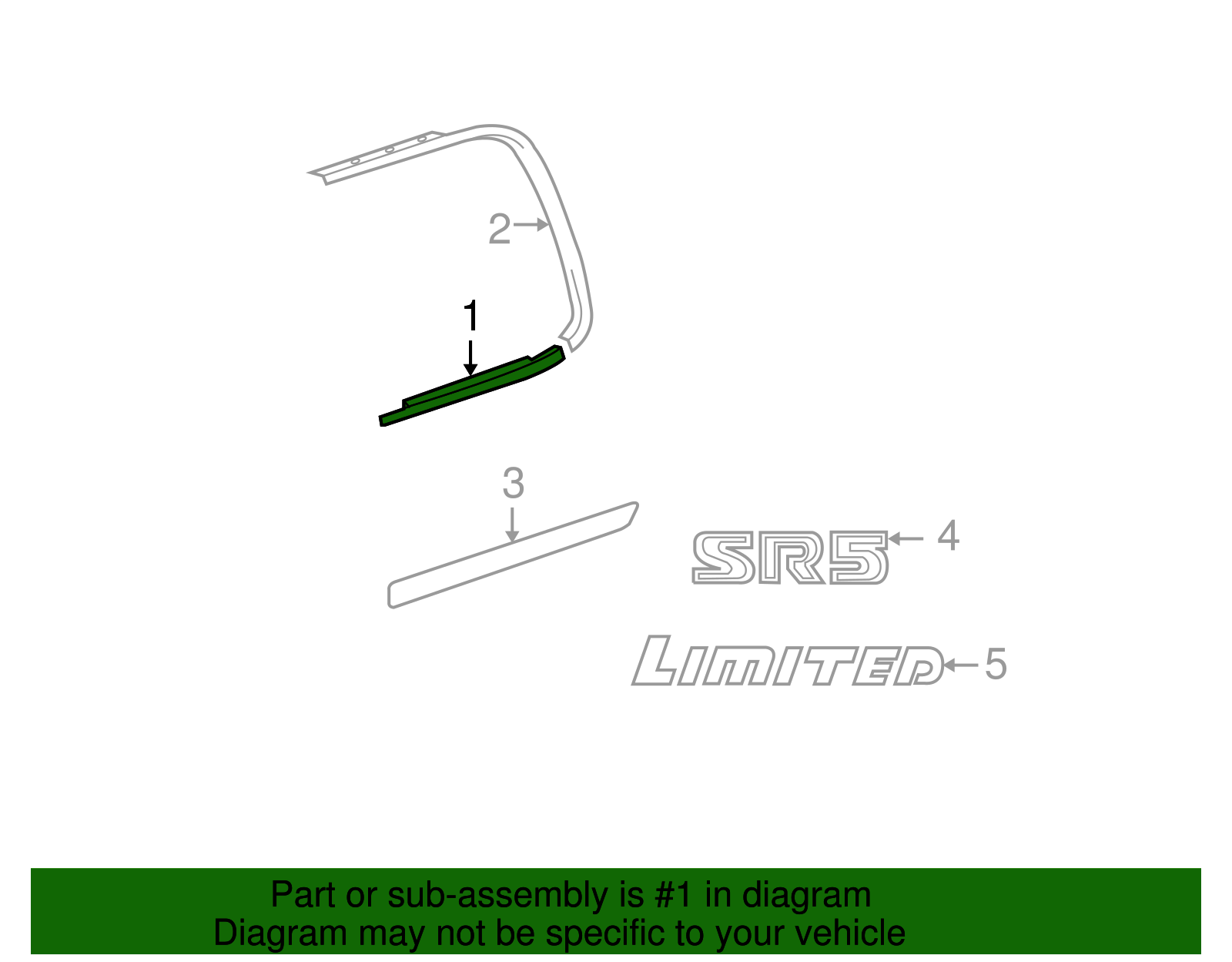 とし Genuine Toyota Tundra Right Rear Belt Molding 75730-0C022