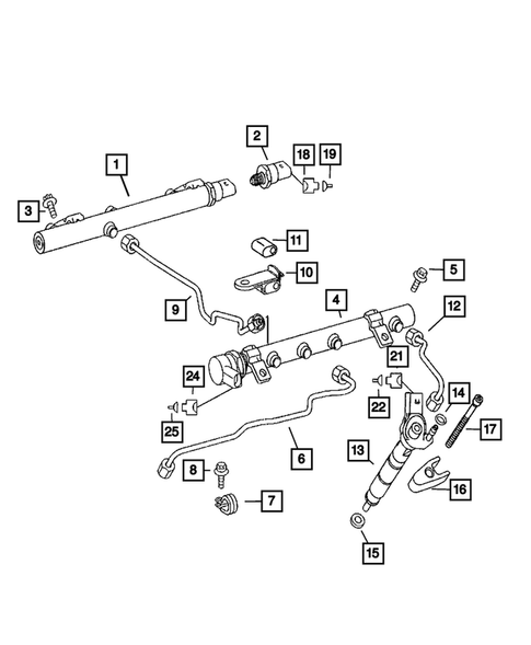 Fuel Rail and Injectors for 2009 Dodge Sprinter 2500 #0