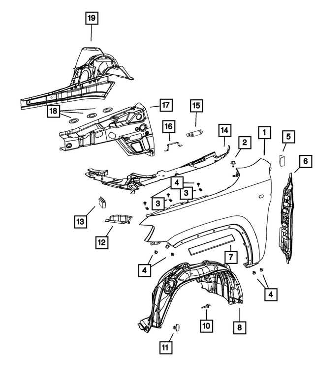 « 68036197AA – Body Sheet Metal Except Doors : Arrière De Fixation D'aile Support, Droit Ou Gauche pour Mopar Image »