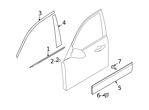 Exterior Trim - Front Door for 2007 Kia Amanti #0