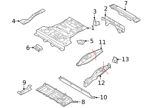 Rear Floor & Rails for 2011 BMW X6 #0