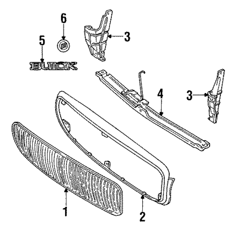 Grille & Components for 1996 Buick LeSabre #0
