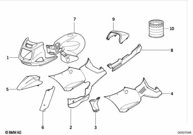 46637666072 - Body Equipment: Lateral Part Right Prime Coated -  for BMW-Motorrad Image