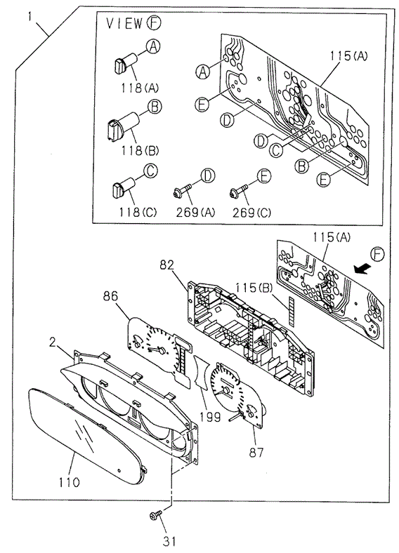 Combination Meter (TO:9908) for 2002 Honda Passport #0