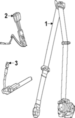 7TU60TX7AB - : Front Inner Seat Belt, Right for Mopar Image