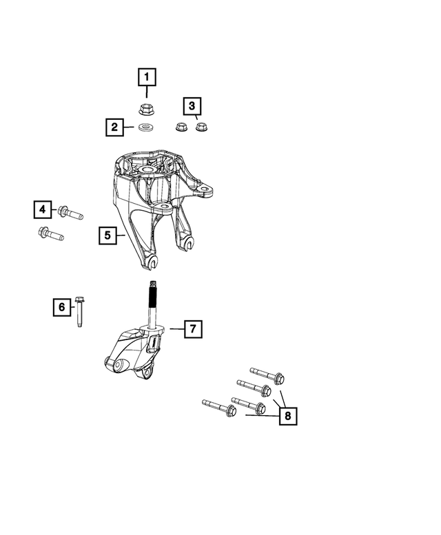 68157409AA - 3.6L Gas; Engine: Transmission Mount Isolator for Mopar Image