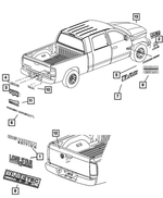 55078009AE - Exterior Ornamentation: Nameplate, Left for Mopar Image