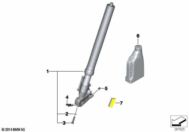 31427915017 - Front Axle, Front Suspension: Fork Leg Black Left -  for BMW-Motorrad Image