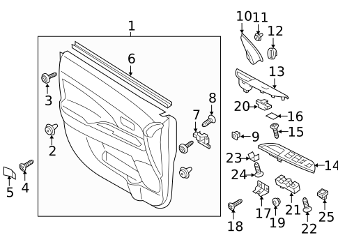 Interior Trim - Front Door for 2007 Mitsubishi Outlander #4