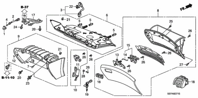 Instrument Panel Garnish (Passenger Side) for 2008 Acura TL #0
